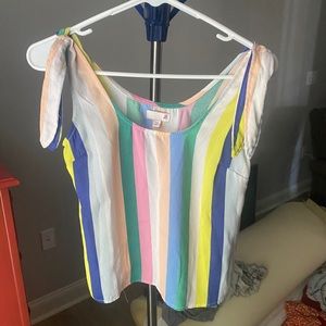 SO rainbow striped Tank top